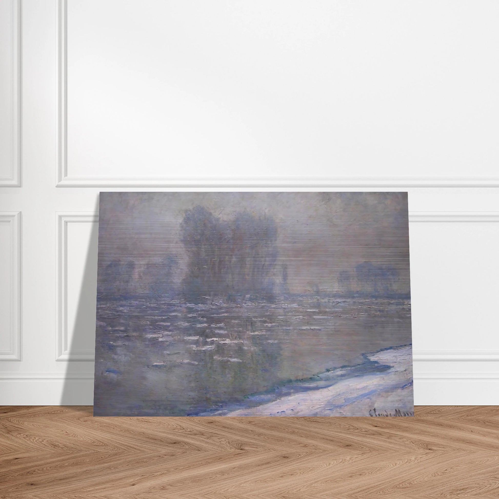 Ice Floes, Misty Morning - claude monet Brushed Aluminum Print - 70x100 cm / 28x40 inches | claude monet Aluminum Print | claude monet Prints