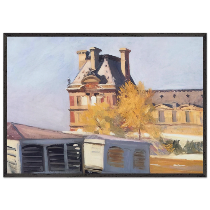 Le Pavillon de Flore - Edward Hopper 70x100 cm / 28x40 inches Framed Art Print – Black Wooden Frame