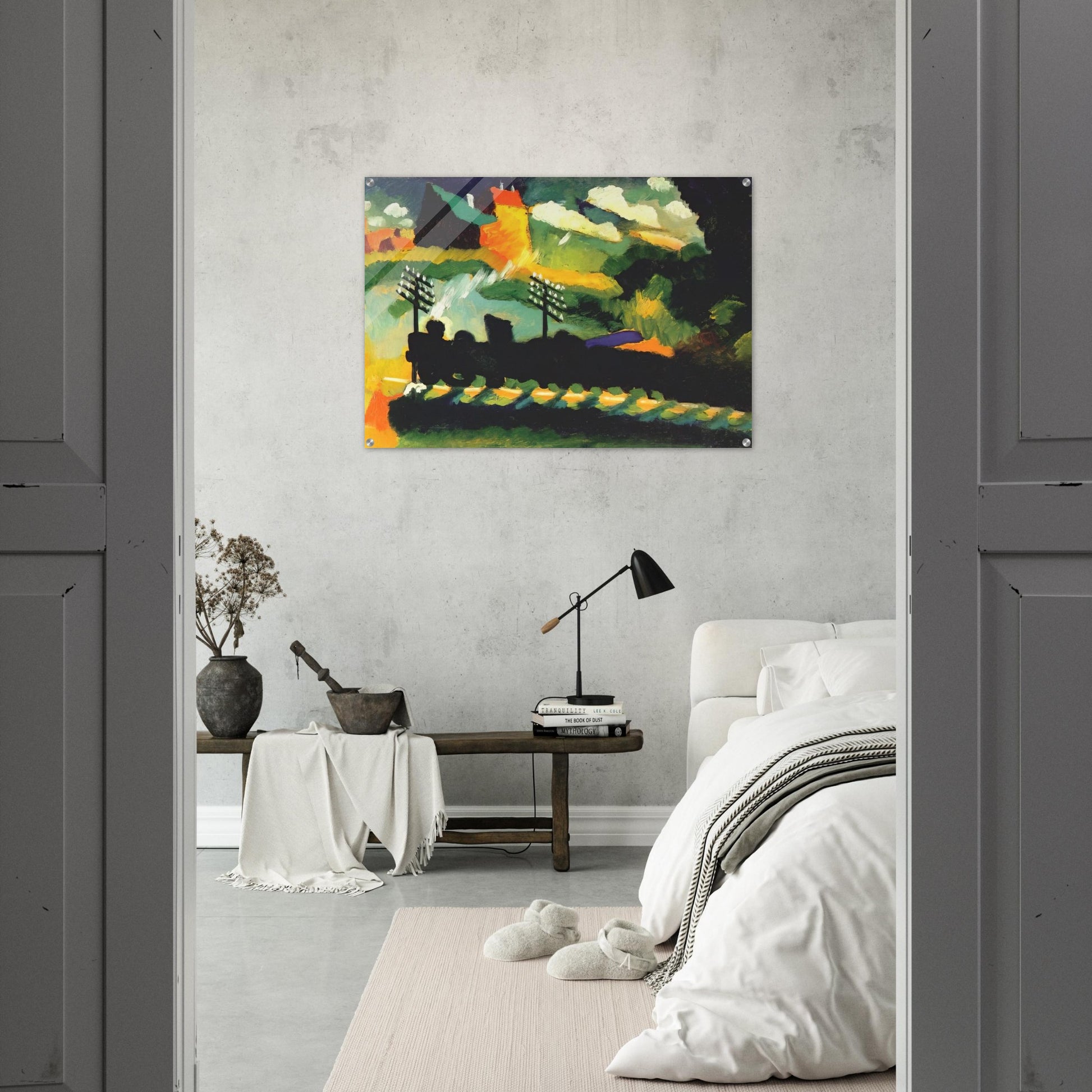 MURNAU VIEW WITH RAILWAY AND CASTLE 1909 - Wassily Kandinsky Acrylic Print - 70x100 cm / 28x40″ inches