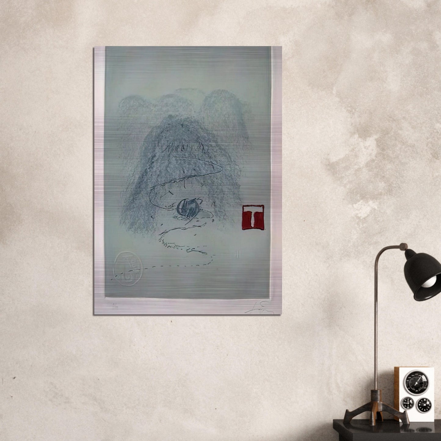 APARICIONS 3 1982 - Antoni Tapies Brushed Aluminum Print - 70x100 cm / 28x40 inches | Antoni Tapies Aluminum Print | Antoni Tapies Prints