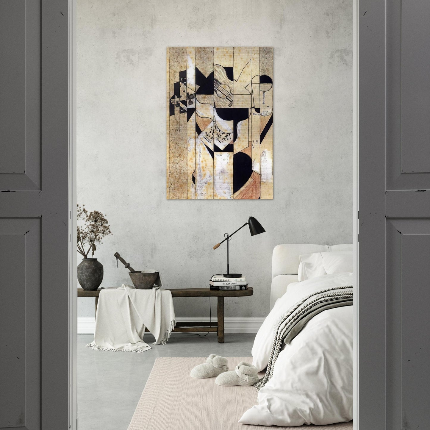 GUITAR AND GLASS 1912 - Juan Gris Brushed Aluminum Print - 70x100 cm / 28x40 inches | Juan Gris Aluminum Print | Juan Gris Prints