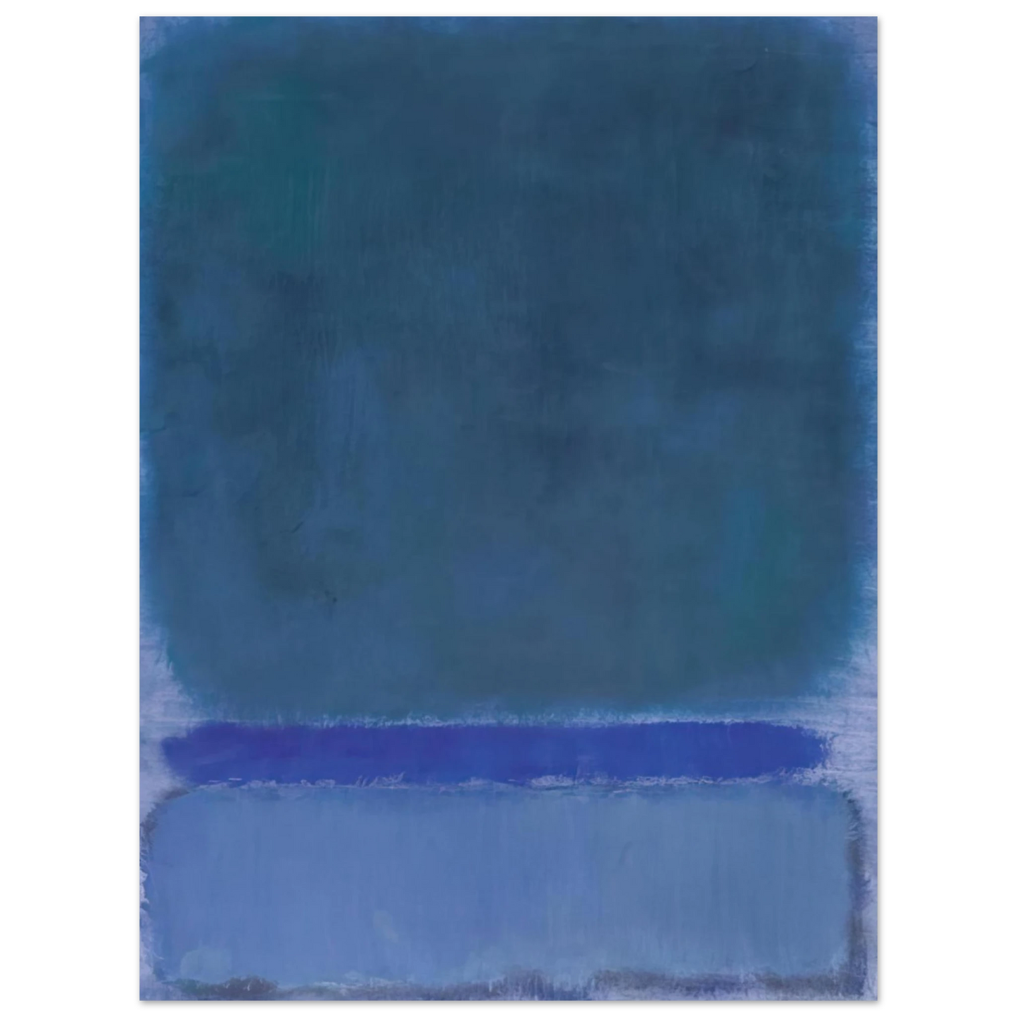 Mark Rothko - Untitled Green on Blue - 1968 Wall Art - 60x80 cm / 24x32 inches - Premium Wooden Framed Poster With Fine Art Paper - Black frame