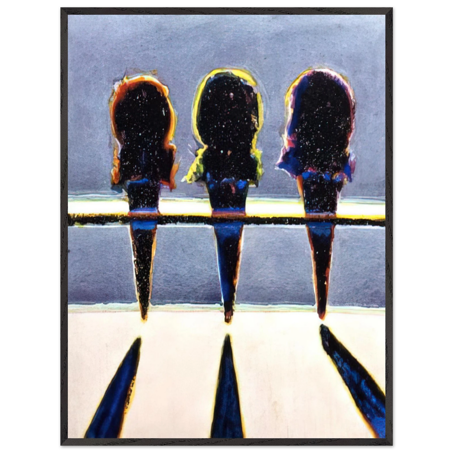 Wayne Thiebaud - Dark Cones - 1964 Wall Art - 60x80 cm / 24x32 inches - Premium Wooden Framed Poster With Fine Art Paper - White frame