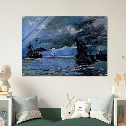 Seascape, Night Effect - claude monet Acrylic Print - 70x100 cm / 28x40″ inches