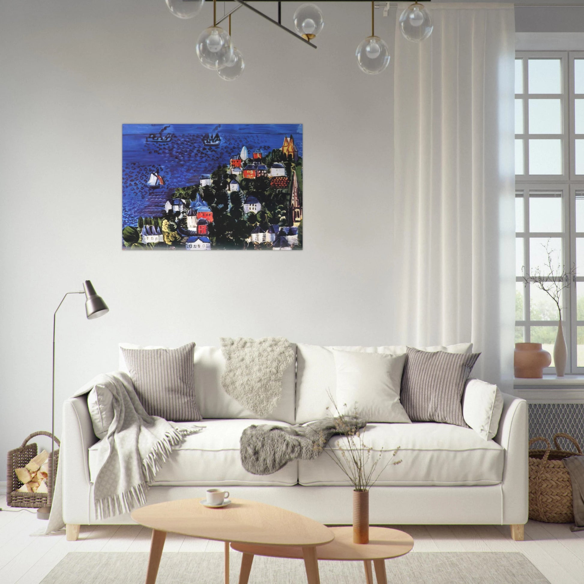 VIEW OF SAINTE ADRESSE - Raoul Dufy Brushed Aluminum Print - 70x100 cm / 28x40 inches | Raoul Dufy Aluminum Print | Raoul Dufy Prints