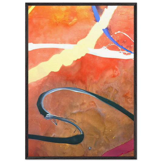 Serpentine - 1969 - Ronnie Landfield 70x100 cm / 28x40 inches Framed Art Print – Black Wooden Frame