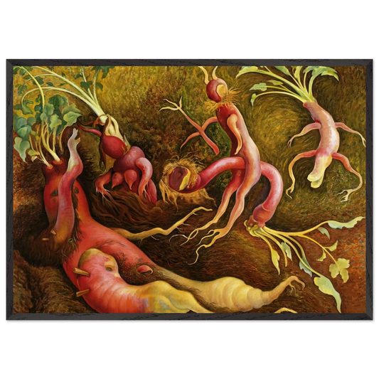 THE TENPTATIONS OF SAINT ANTONY 1947 - Diego Rivera 70x100 cm / 28x40 inches Framed Art Print – Black Wooden Frame