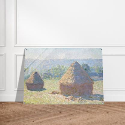 Haystacks, end of Summer - claude monet Acrylic Print - 70x100 cm / 28x40″ inches