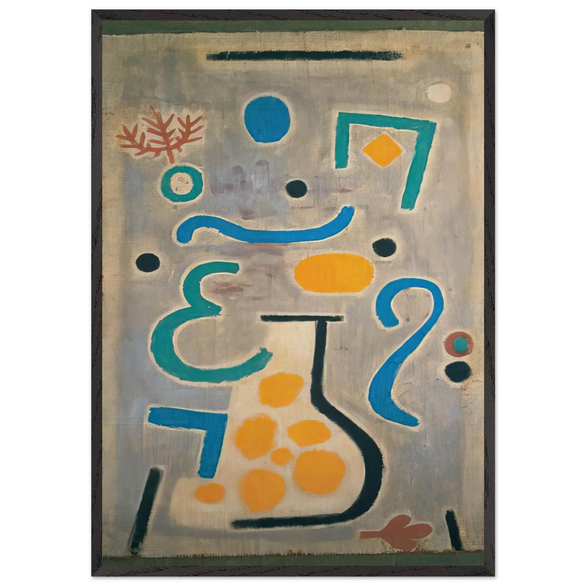 THE VASE 1938 - Paul Klee 70x100 cm / 28x40 inches Framed Art Print – Black Wooden Frame