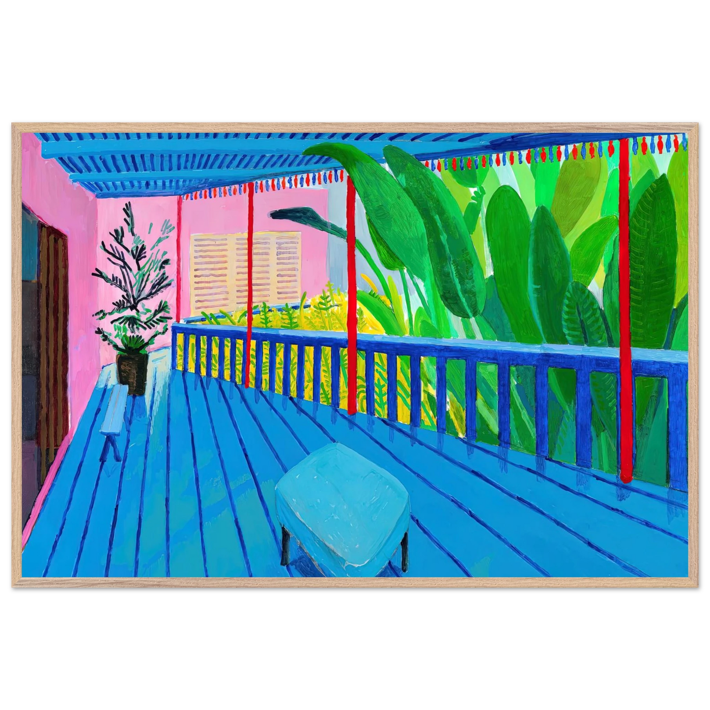 David Hockney - David Hockney Wall art - 60x90 cm / 24x36 inches - Premium Wooden Framed Poster With Fine Art Paper-canvas - Wood frame