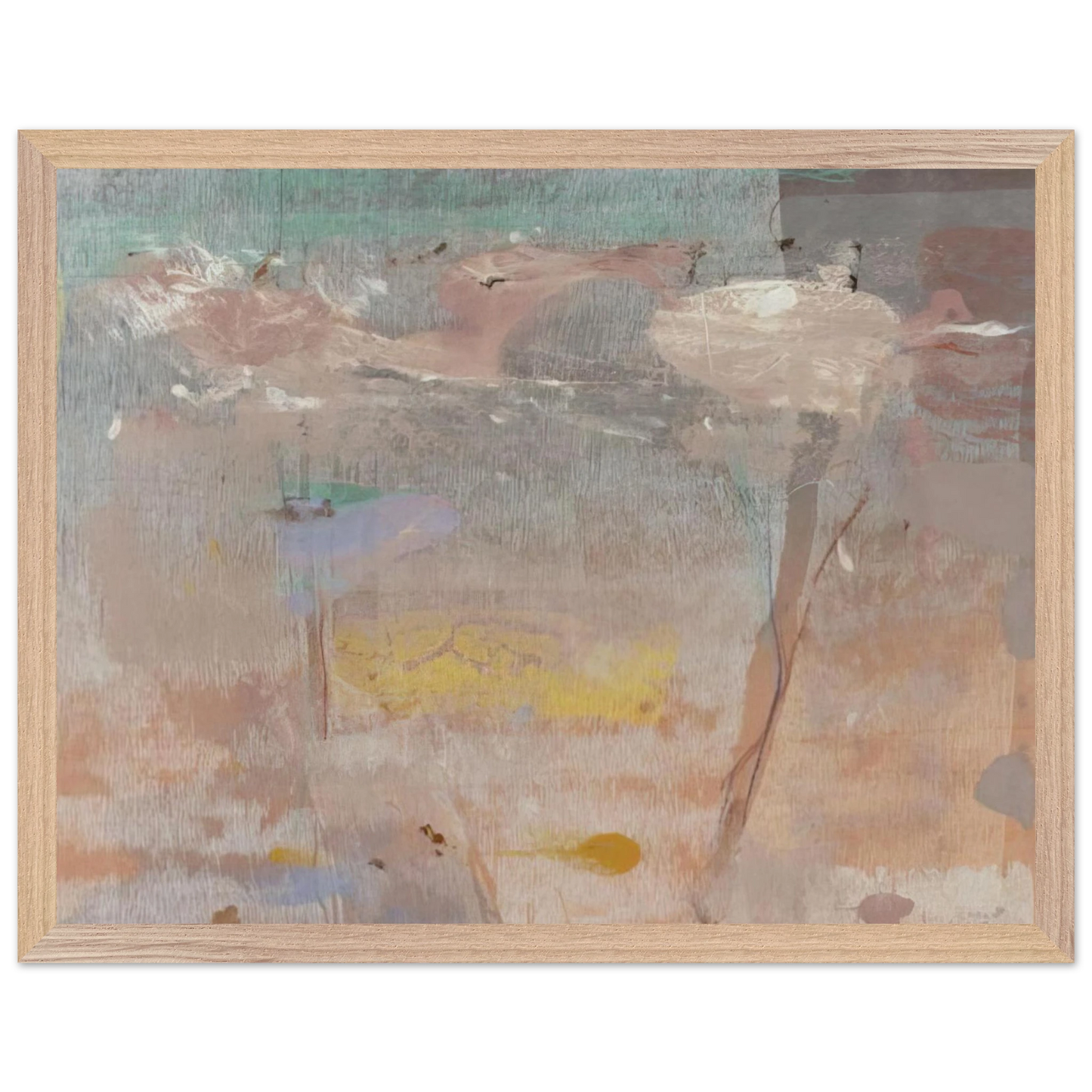 Helen Frankenthaler - Monotype I - 1981 Wall art - 30x45 cm / 12x18 inches - Premium Wooden Framed Poster With Fine Art Paper-canvas - Wood frame
