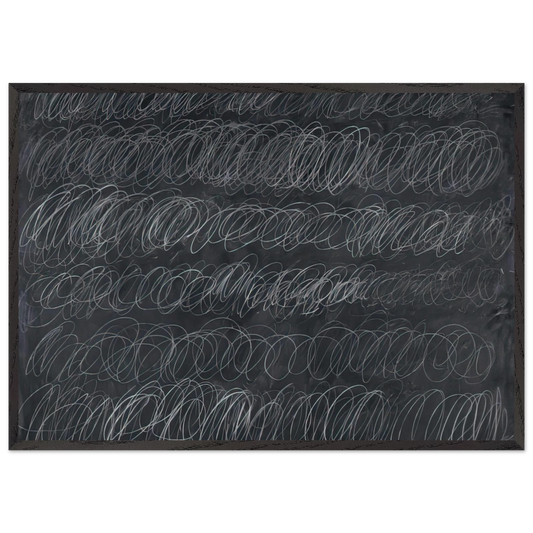 Cold Stream - Cy Twombly 70x100 cm / 28x40 inches Framed Art Print – Black Wooden Frame