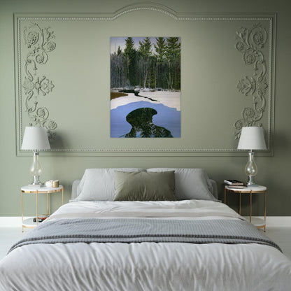 Pond Pass - Contemporary Realism - Neil Welliver Brushed Aluminum Print - 70x100 cm / 28x40 inches | Neil Welliver Aluminum Print | Neil Welliver Prints