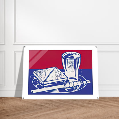 SANDWICH AND SODA 1964 - Roy Lichtenstein Acrylic Print - 70x100 cm / 28x40″ inches