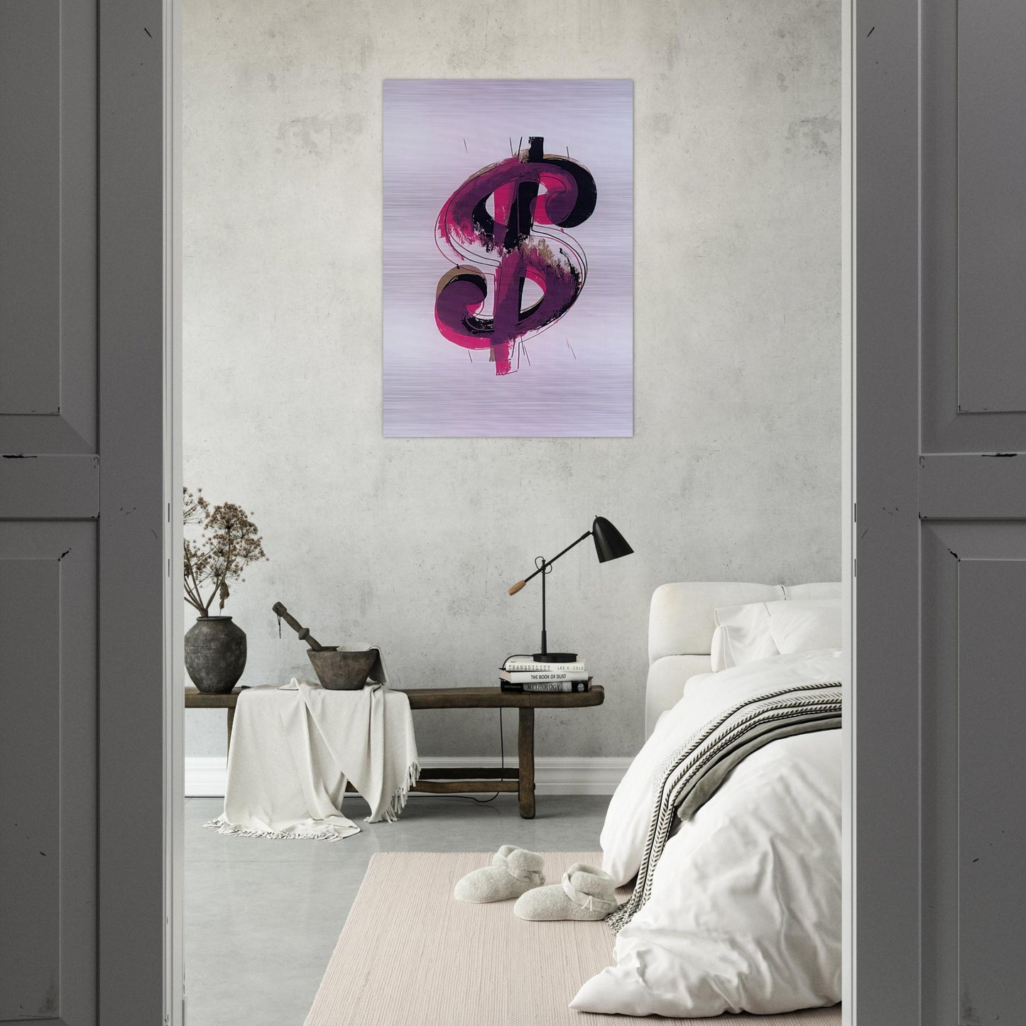 Paper Dollar - Andy Warhol Brushed Aluminum Print - 70x100 cm / 28x40 inches | Andy Warhol Aluminum Print | Andy Warhol Prints
