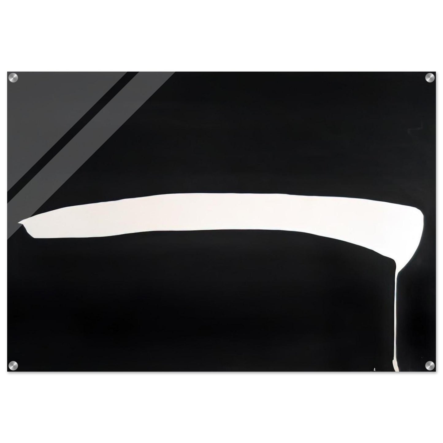 White Line on Black - 1968 - Jiro Yoshihara Acrylic Print - 70x100 cm / 28x40″ inches