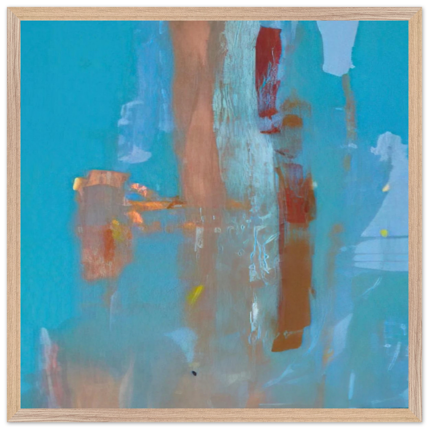 Helen Frankenthaler - In on Blue - 1976 Wall art - 70x100 cm / 28x40 inches - Premium Wooden Framed Poster With Fine Art Paper-canvas - Wood frame