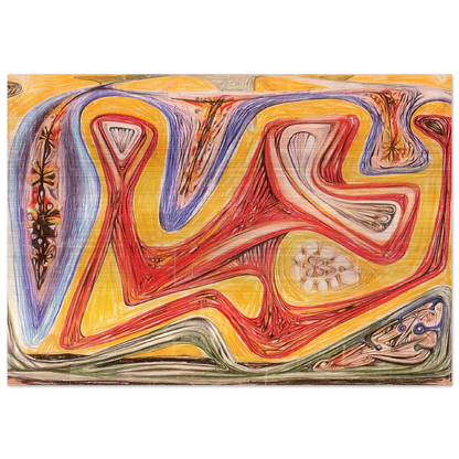 GLANDE FICTION 1938 - Roberto Matta Brushed Aluminum Print - 70x100 cm / 28x40 inches | Roberto Matta Aluminum Print | Roberto Matta Prints