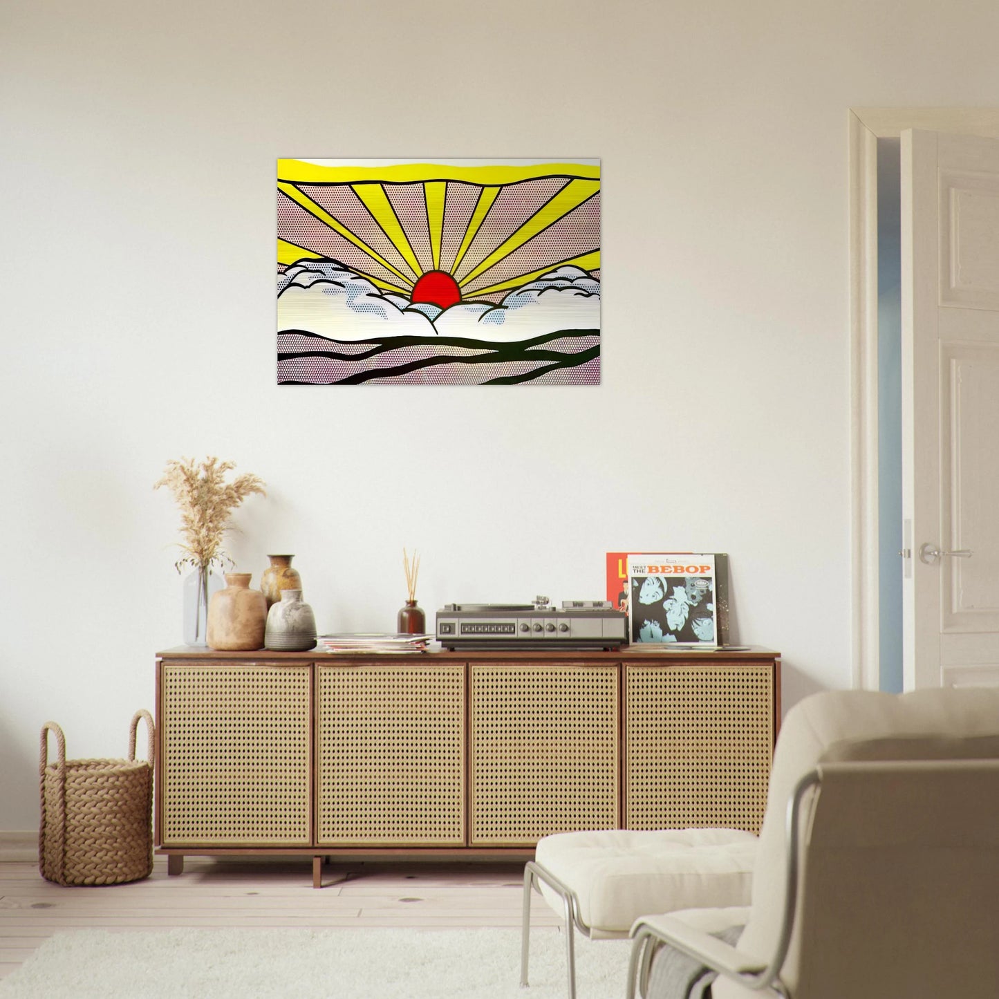SUNRISE 1965 - Roy Lichtenstein Brushed Aluminum Print - 70x100 cm / 28x40 inches | Roy Lichtenstein Aluminum Print | Roy Lichtenstein Prints