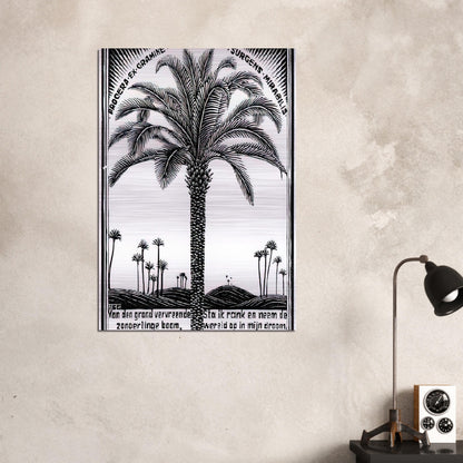 PALM TREE 1 - MC Escher Brushed Aluminum Print - 70x100 cm / 28x40 inches | MC Escher Aluminum Print | MC Escher Prints