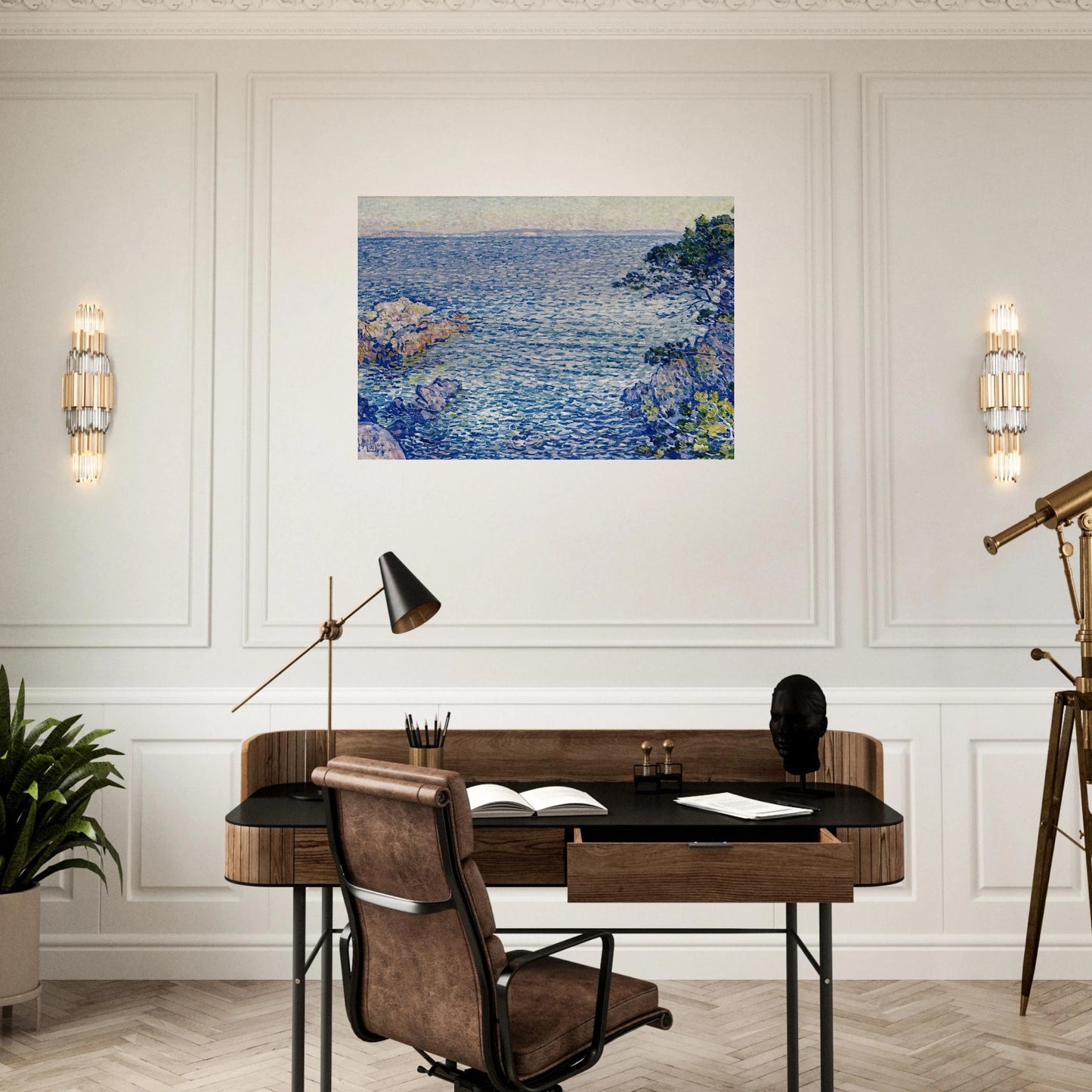 THE POINT OF ROSSIGNOL 1904 - Theo van Rysselberghe Brushed Aluminum Print - 70x100 cm / 28x40 inches | Theo van Rysselberghe Aluminum Print | Theo van Rysselberghe Prints