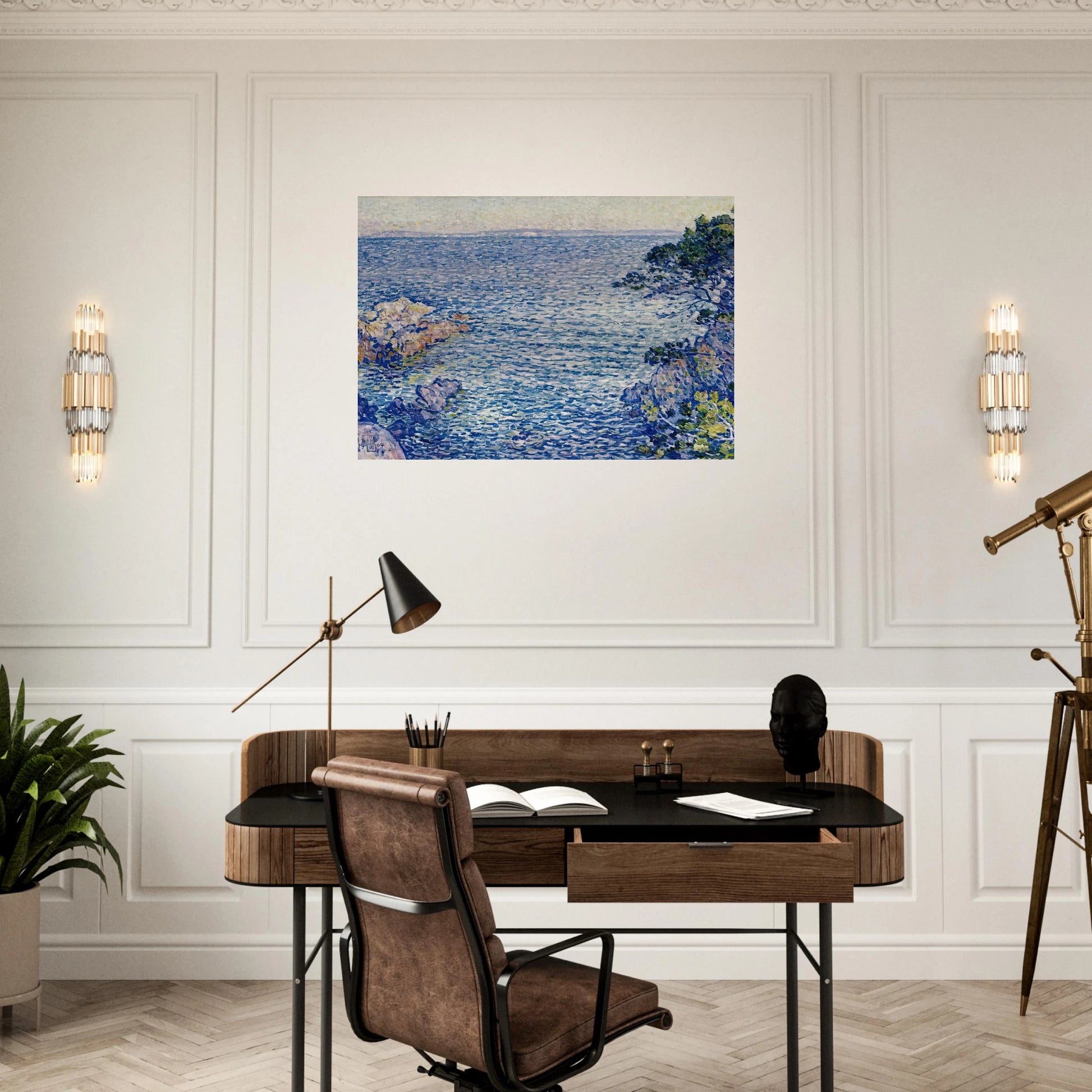 THE POINT OF ROSSIGNOL 1904 - Theo van Rysselberghe Brushed Aluminum Print - 70x100 cm / 28x40 inches | Theo van Rysselberghe Aluminum Print | Theo van Rysselberghe Prints