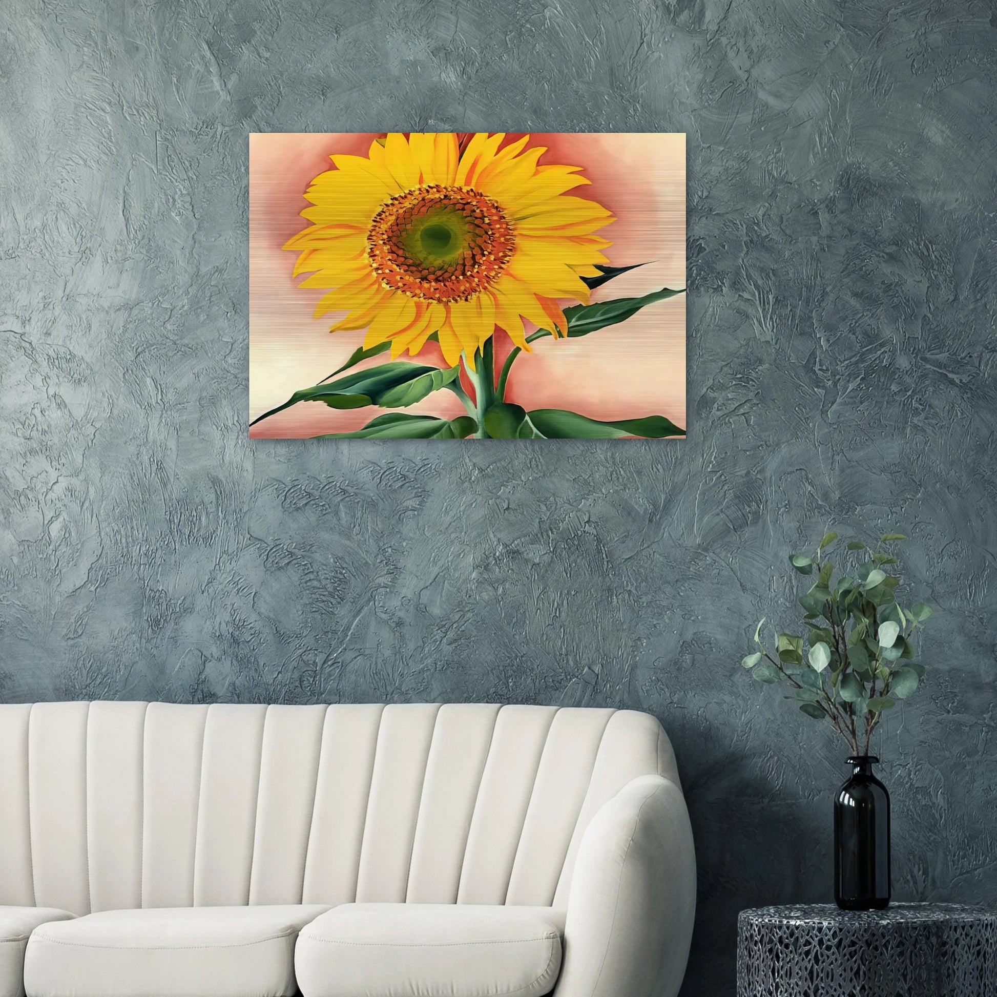 A Sunflower from Maggie - Georgia O'Keeffe Brushed Aluminum Print - 70x100 cm / 28x40 inches | Georgia O'Keeffe Aluminum Print | Georgia O'Keeffe Prints
