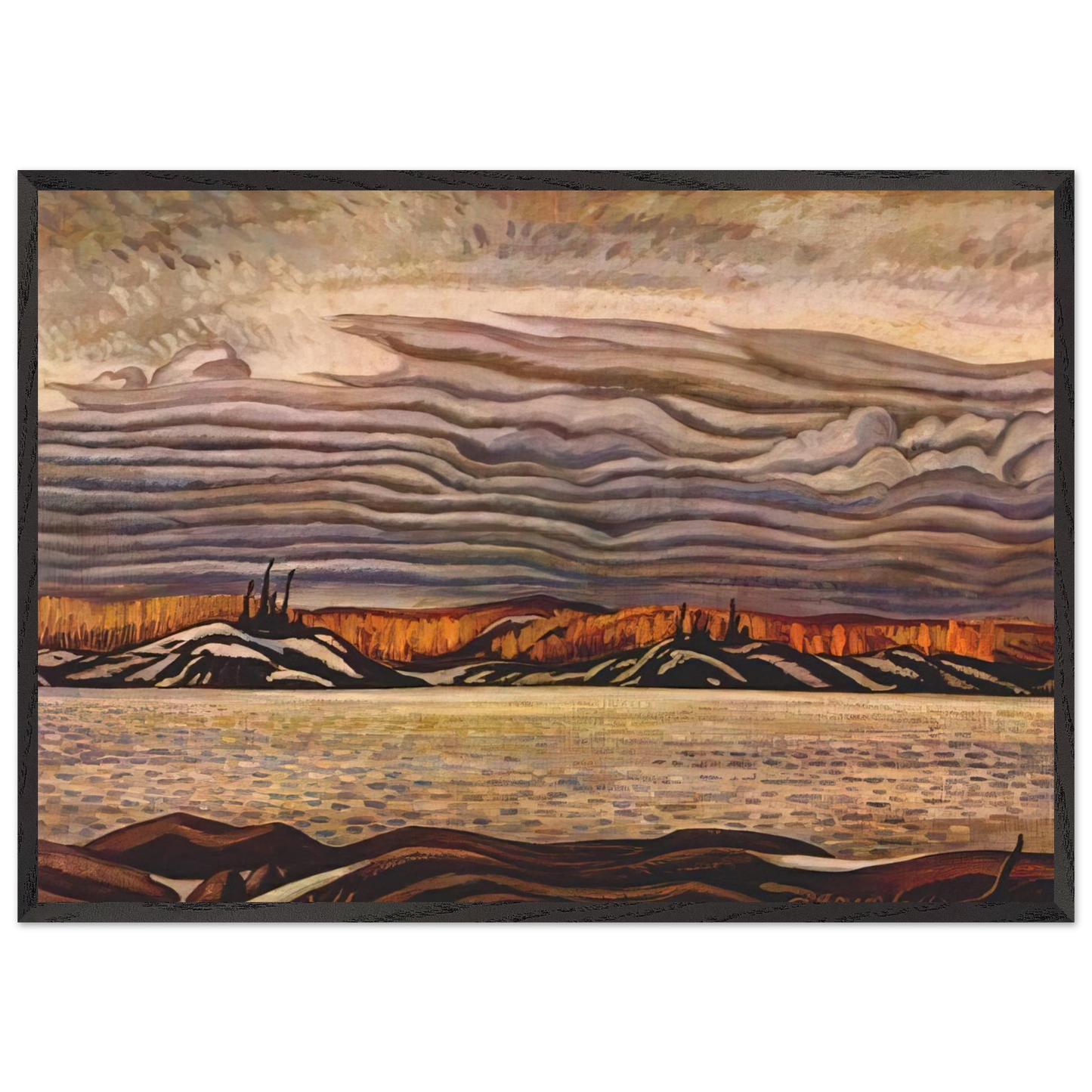 Algoma in November - 1935 - AY Jackson 70x100 cm / 28x40 inches Framed Art Print – Black Wooden Frame