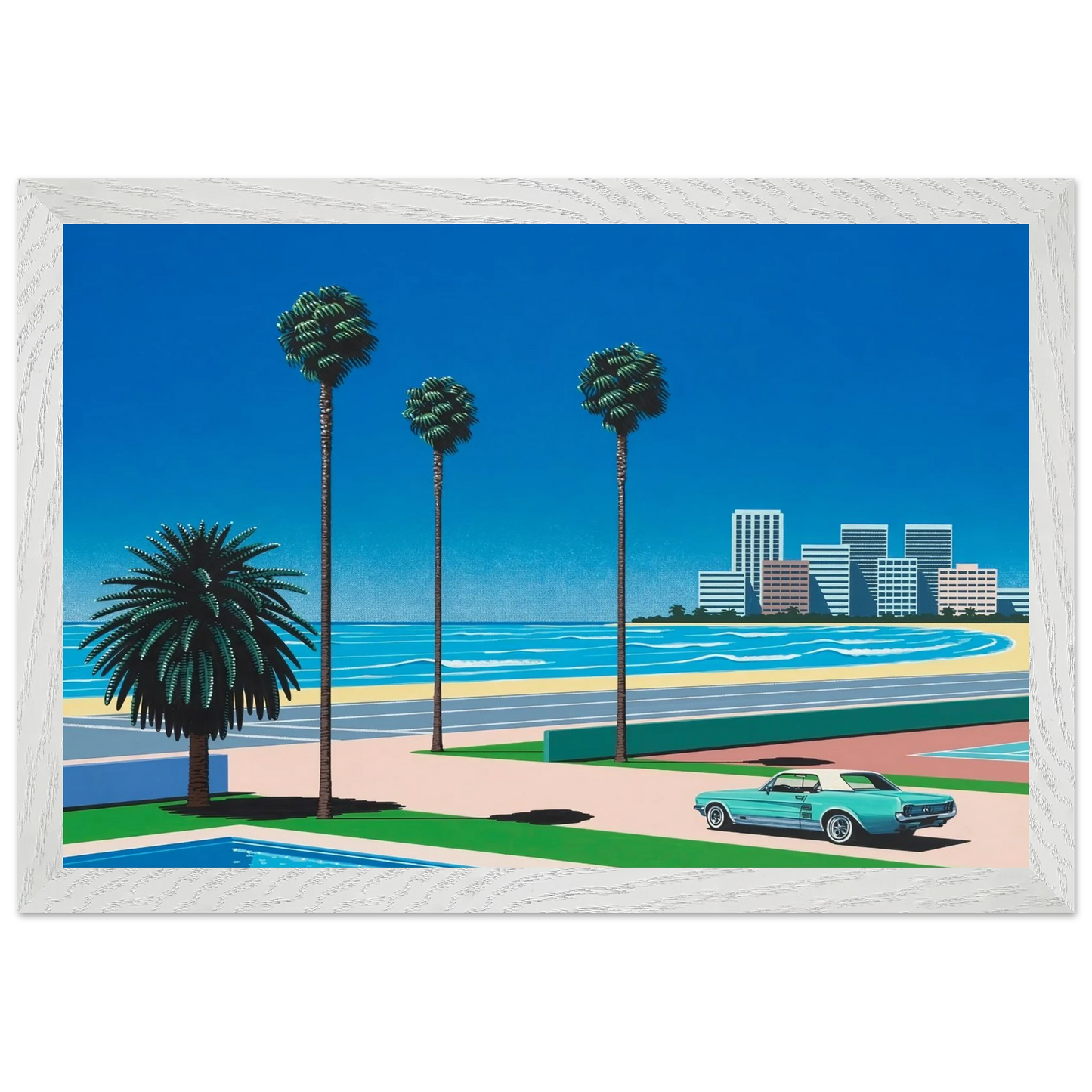 Hiroshi Nagai - Sunshine Reggae Wall Art - 21x29.7 cm / 8x12" - Premium Wooden Framed Poster With Fine Art Paper - Black frame