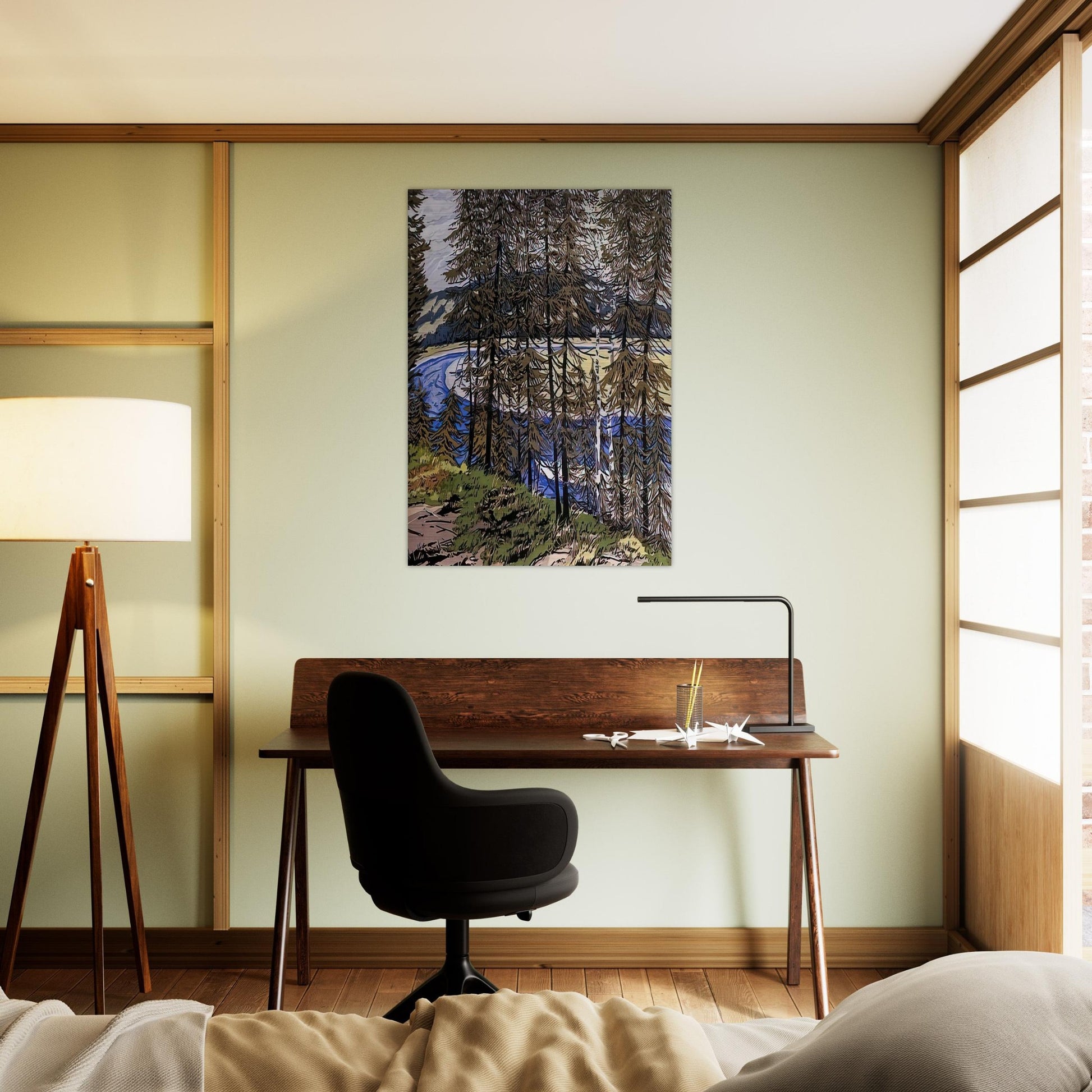 Synthetic Blue St. John - 2000 - Neil Welliver Brushed Aluminum Print - 70x100 cm / 28x40 inches | Neil Welliver Aluminum Print | Neil Welliver Prints