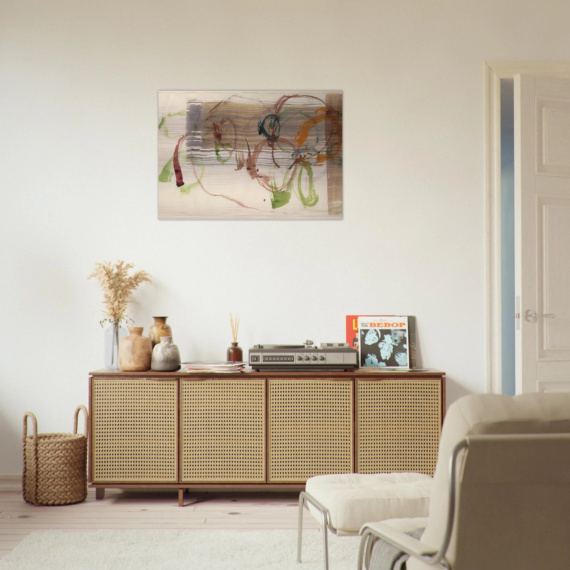 New River Watercolor, Series I, No. 3 - 1988 - John Cage Brushed Aluminum Print - 70x100 cm / 28x40 inches | John Cage Aluminum Print | John Cage Prints