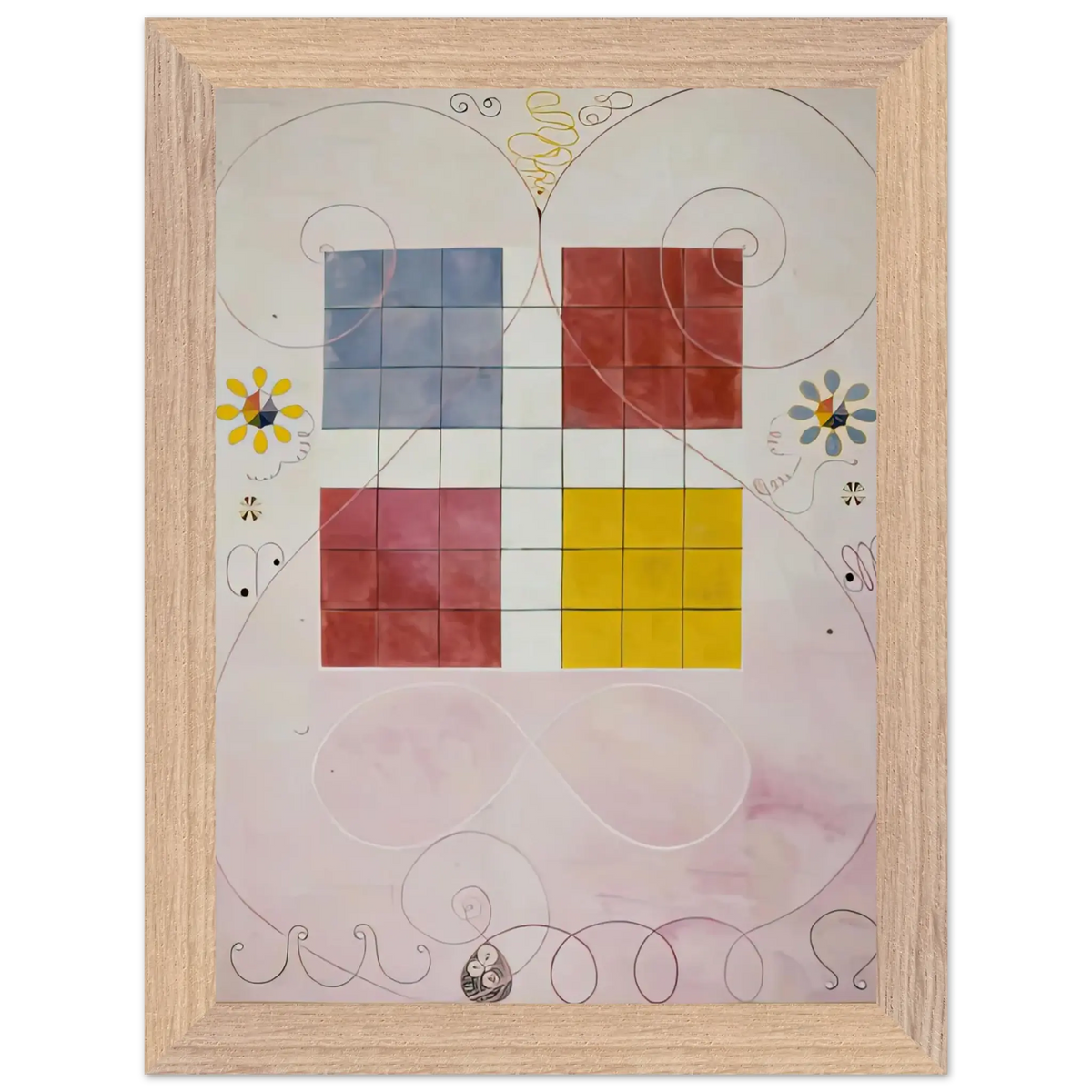 Hilma af Klint - DE TIO ST RSTA N 10 ALDERDOMEN 1907 Wall art - 21x29.7 cm / 8x12" - Premium Wooden Framed Poster With Fine Art Paper - Wood frame