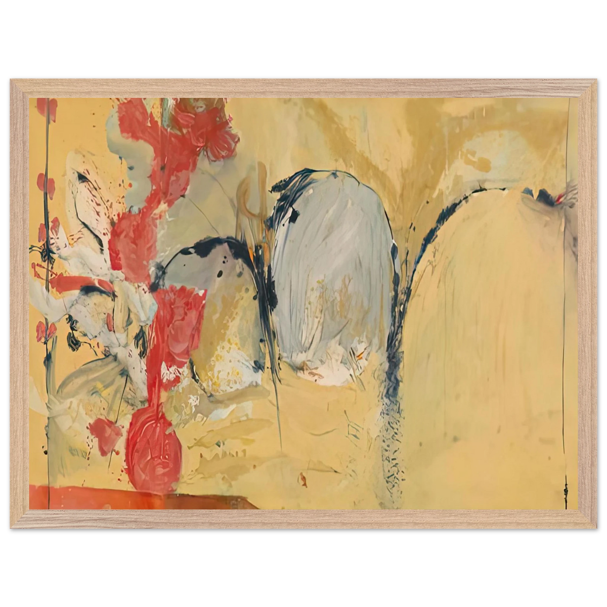 Helen Frankenthaler - Large Abstract Still Life, 1951- Wall Art - 60x80 cm / 24x32 inches - Premium Wooden Framed Poster With Fine Art Paper-canvas - White frame