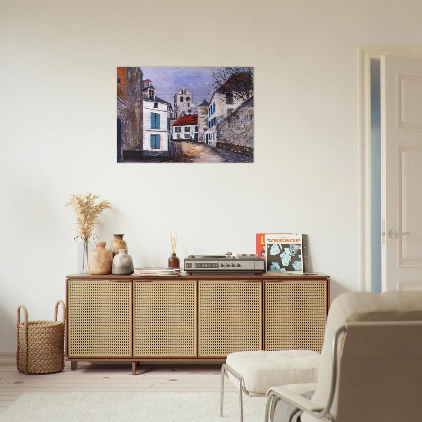 VILLAGE STREET - Maurice Utrillo Brushed Aluminum Print - 70x100 cm / 28x40 inches | Maurice Utrillo Aluminum Print | Maurice Utrillo Prints