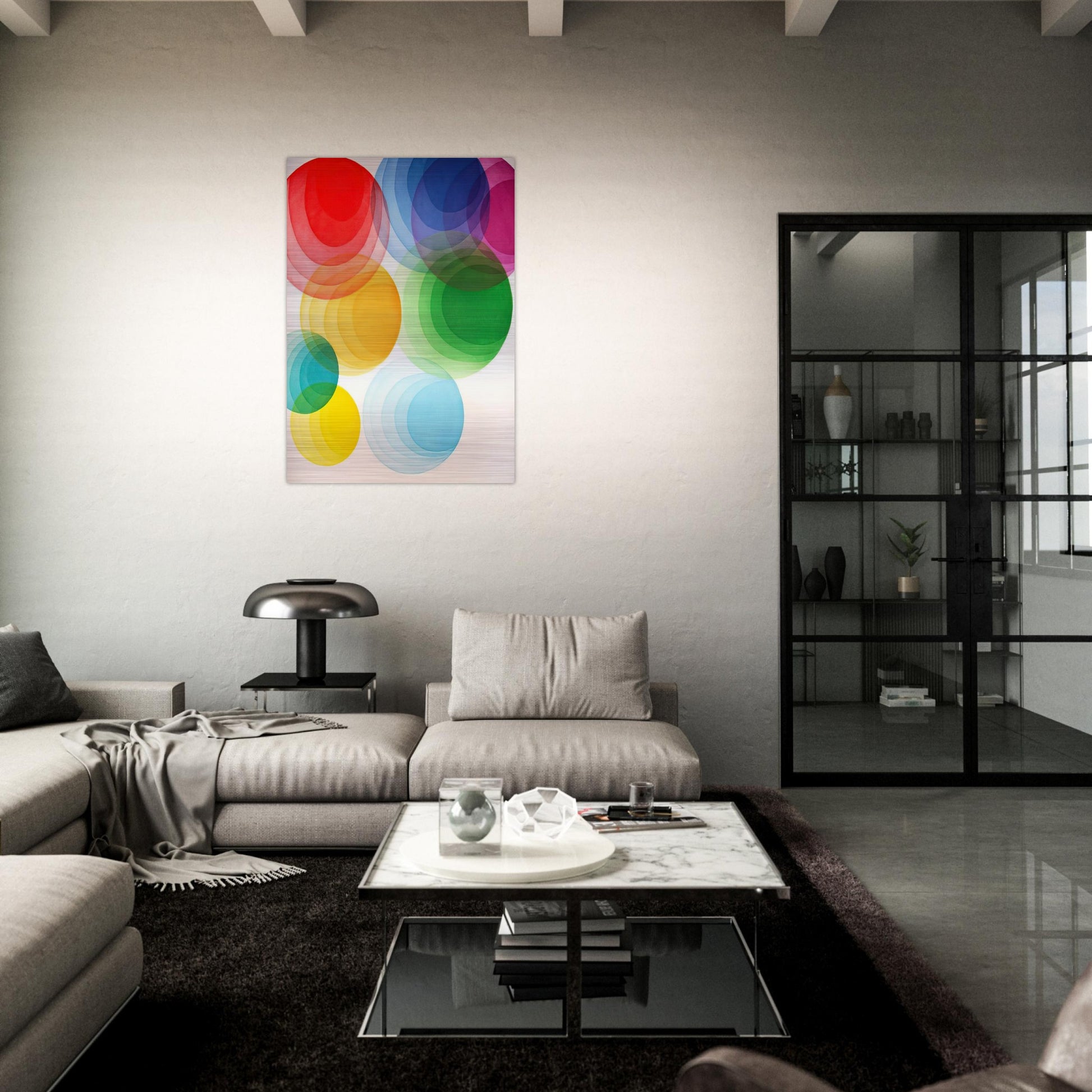 Untitled - Op Art - Piero Dorazio Brushed Aluminum Print - 70x100 cm / 28x40 inches | Piero Dorazio Aluminum Print | Piero Dorazio Prints