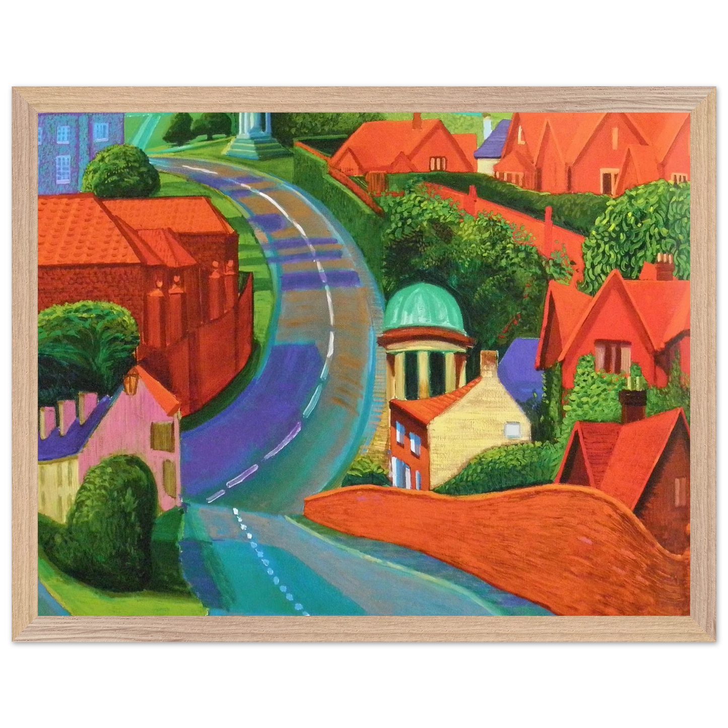 David Hockney - The Road to York Through Sledmere - 70x70 cm / 28x28 inches - Fine Art Poster-canvas - -