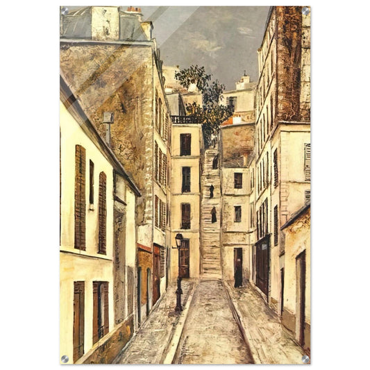 THE PASSAGE THE DEAD END - Maurice Utrillo Acrylic Print - 70x100 cm / 28x40″ inches | Maurice Utrillo Wall Art | Maurice Utrillo Prints