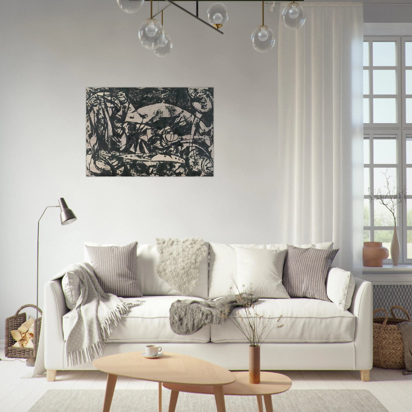 NUMBER 14 - Jackson Pollock Brushed Aluminum Print - 70x100 cm / 28x40 inches | Jackson Pollock Aluminum Print | Jackson Pollock Prints