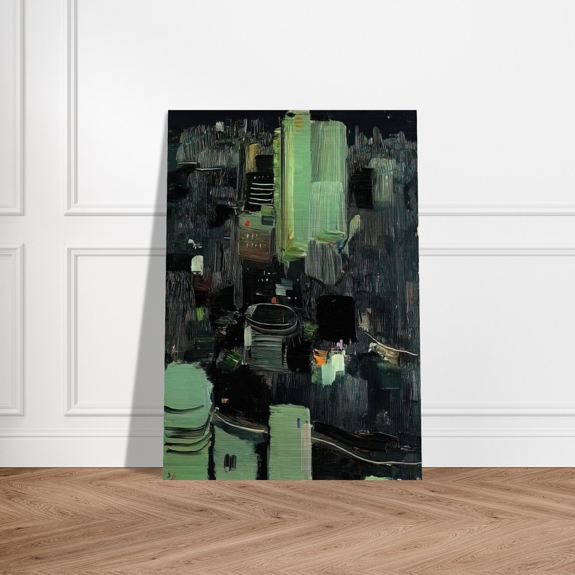 Toyko at Night - 1990 - Wu Guanzhong Brushed Aluminum Print - 70x100 cm / 28x40 inches | Wu Guanzhong Aluminum Print | Wu Guanzhong Prints