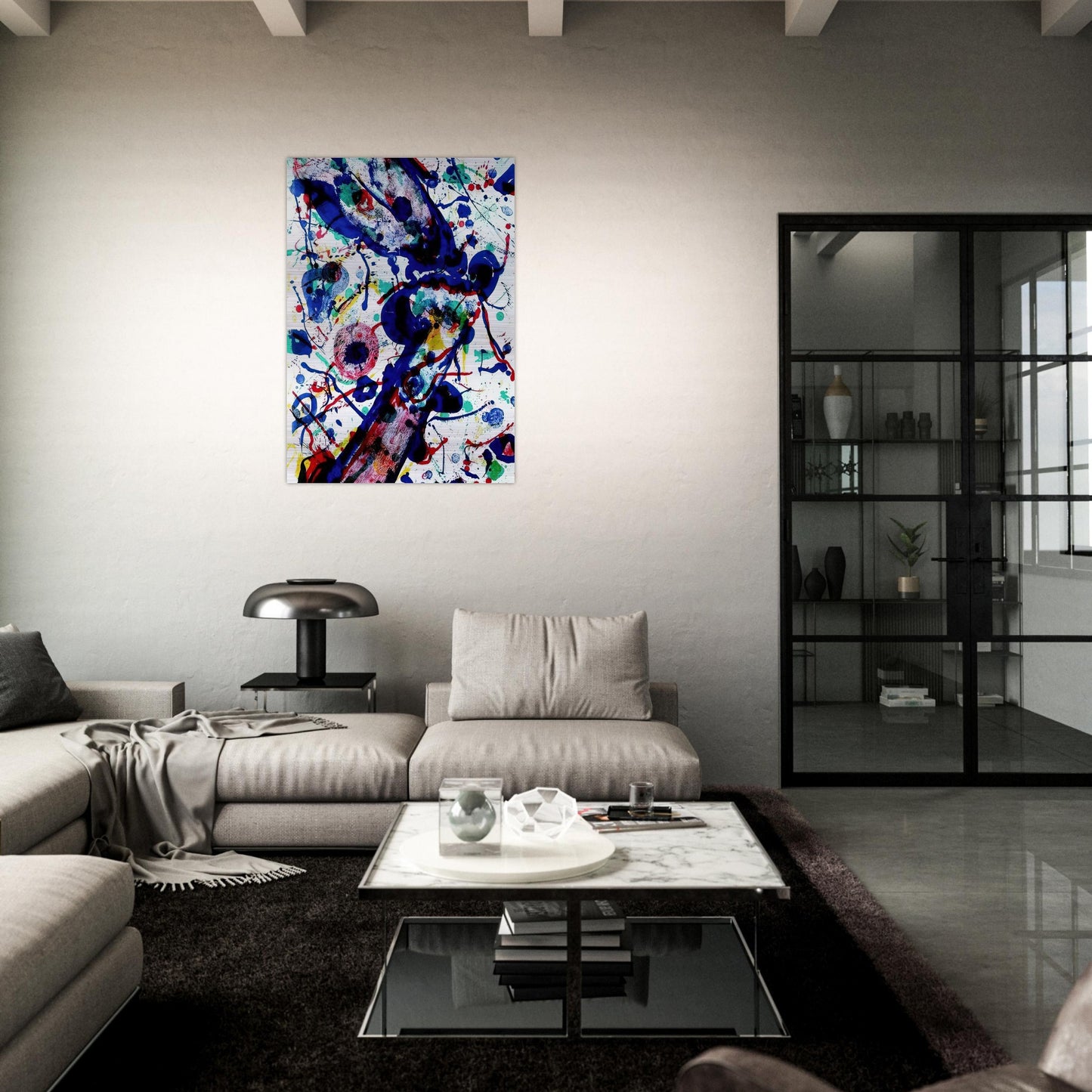 Untitled from Michel Waldberg s Posmes dans le ciel - Sam Francis Brushed Aluminum Print - 70x100 cm / 28x40 inches | Sam Francis Aluminum Print | Sam Francis Prints
