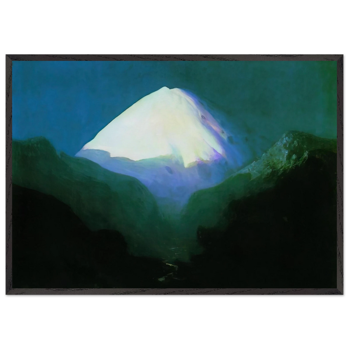 Elbrus Moonlit Night - Arkhyp Kuindzhi 70x100 cm / 28x40 inches Framed Art Print – Black Wooden Frame