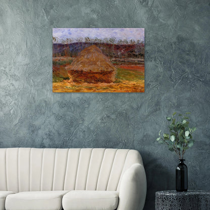 Grainstack at Giverny - claude monet Brushed Aluminum Print - 70x100 cm / 28x40 inches | claude monet Aluminum Print | claude monet Prints