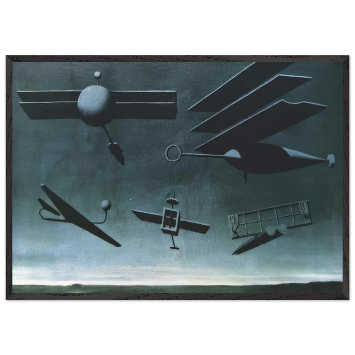 BLACK FLAG 1937 - Rene Magritte 70x100 cm / 28x40 inches Framed Art Print – Black Wooden Frame