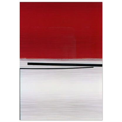SQUARE MOTIF IN WHITE AND INDIAN RED 1960 - Victor Pasmore Brushed Aluminum Print - 70x100 cm / 28x40 inches | Victor Pasmore Aluminum Print | Victor Pasmore Prints