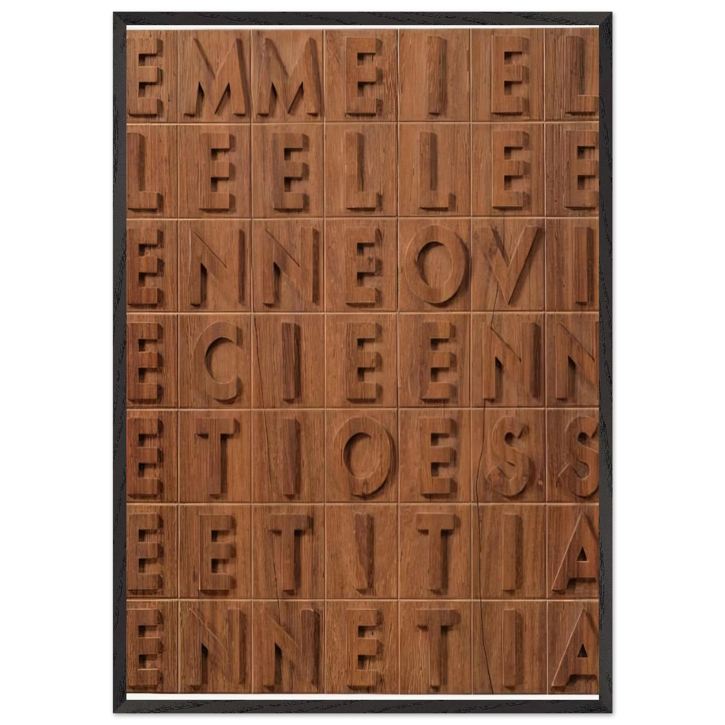 EMME I ELLE 1970 - Alighiero Boetti 70x100 cm / 28x40 inches Framed Art Print – Black Wooden Frame