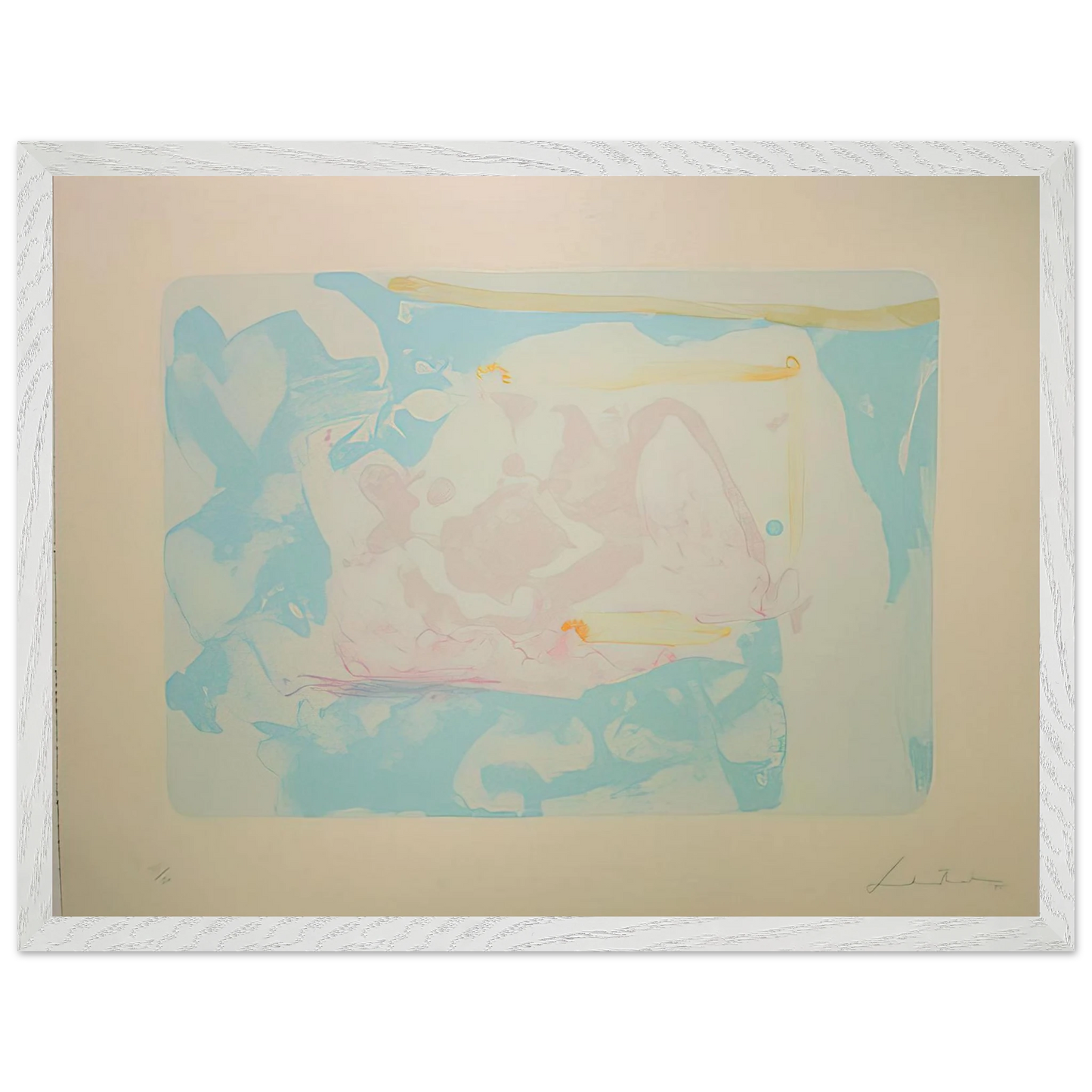 Helen Frankenthaler - Reflections III - 1995 Wall art - 50x70 cm / 20x28 inches - Premium Wooden Framed Poster With Fine Art Paper-canvas - Black frame