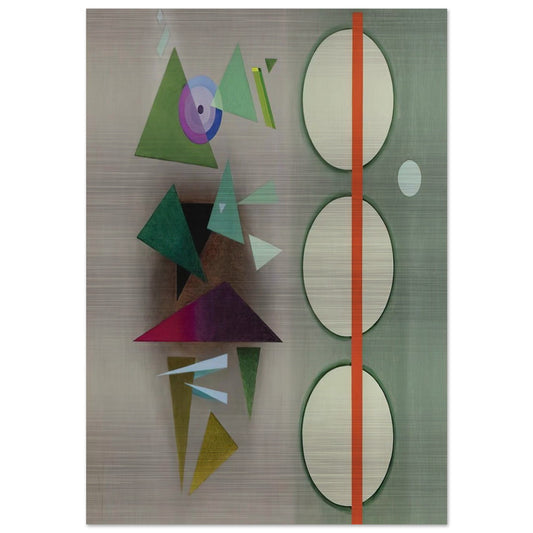 RED STAFF 1937 - Rudolf Bauer Brushed Aluminum Print - 70x100 cm / 28x40 inches | Rudolf Bauer Aluminum Print | Rudolf Bauer Prints