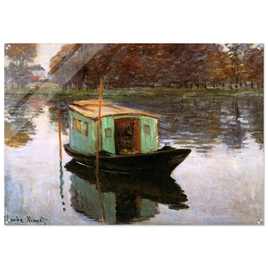 The Studio-Boat - claude monet Acrylic Print - 70x100 cm / 28x40″ inches | claude monet Wall Art | claude monet Prints