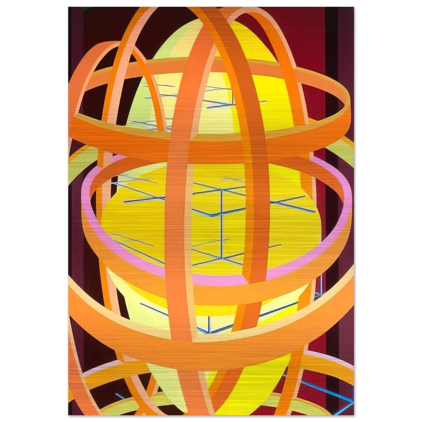 Trajans Edge II - Al Held Brushed Aluminum Print - 70x100 cm / 28x40 inches | Al Held Aluminum Print | Al Held Prints