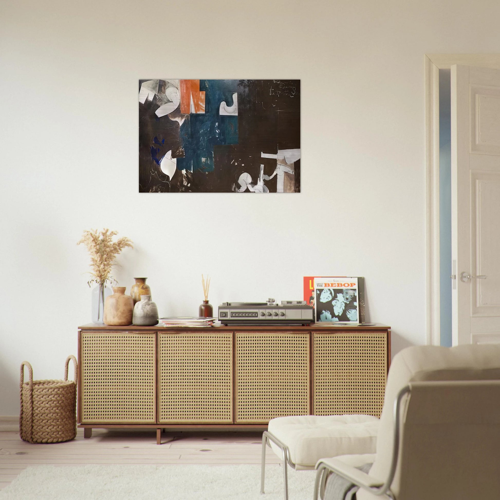 The Houston Scene - 1959 - Hassel Smith Brushed Aluminum Print - 70x100 cm / 28x40 inches | Hassel Smith Aluminum Print | Hassel Smith Prints